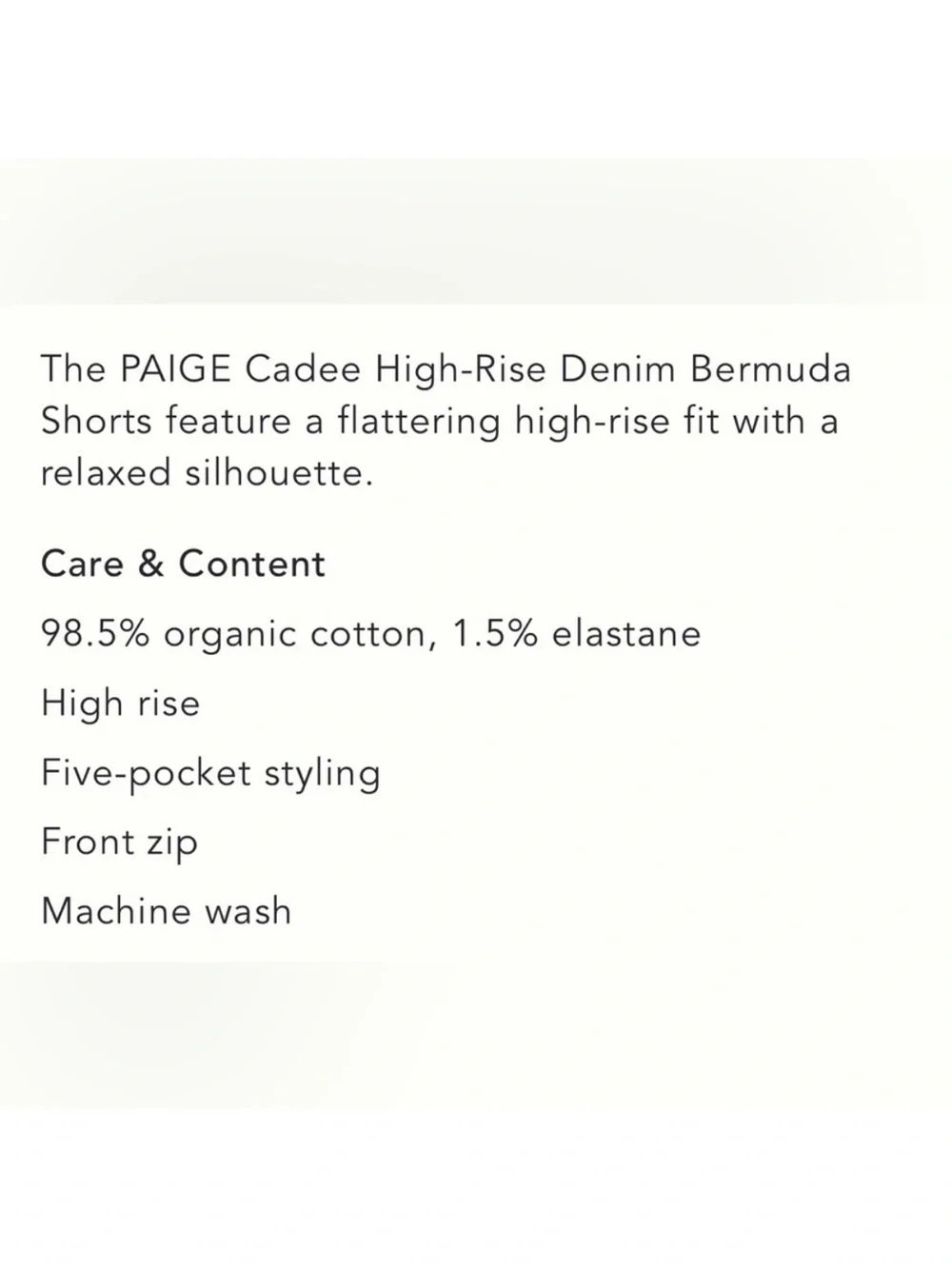 PAIGE denim bermuda