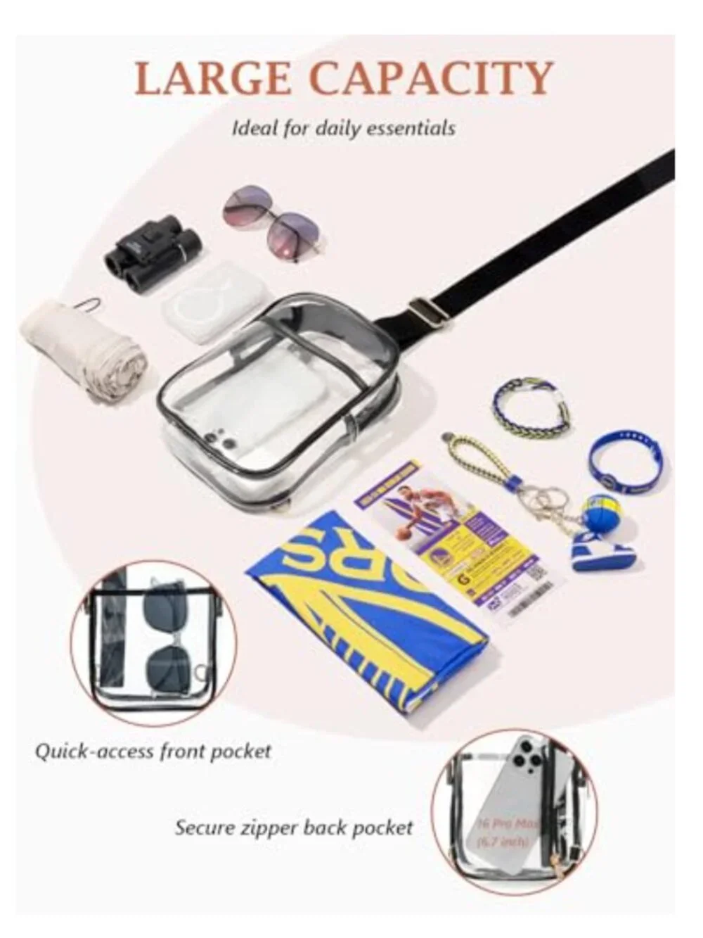 N/A clear crossbody