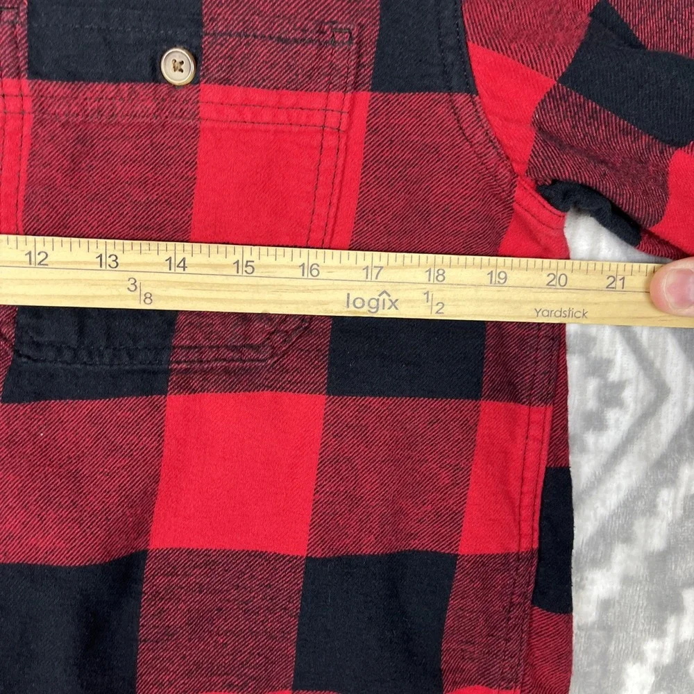 Old Navy Flannel‎ Shirt Mens M Red Buffalo Plaid 100% Cotton Classic Lumberjack
