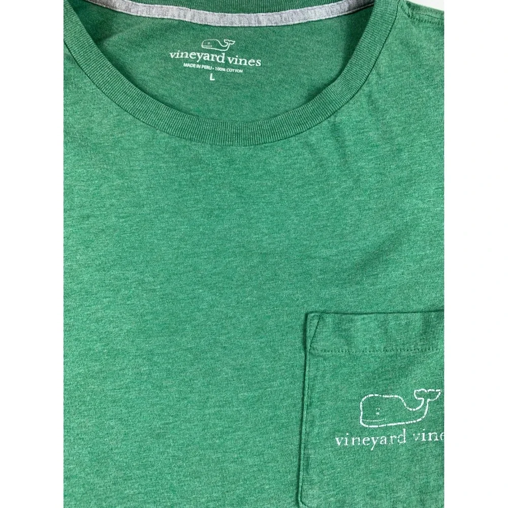 Vineyard Vines Mens Long Sleeve T-Shirt Green Whale Logo Size‎ L *SEE PHOTOS*