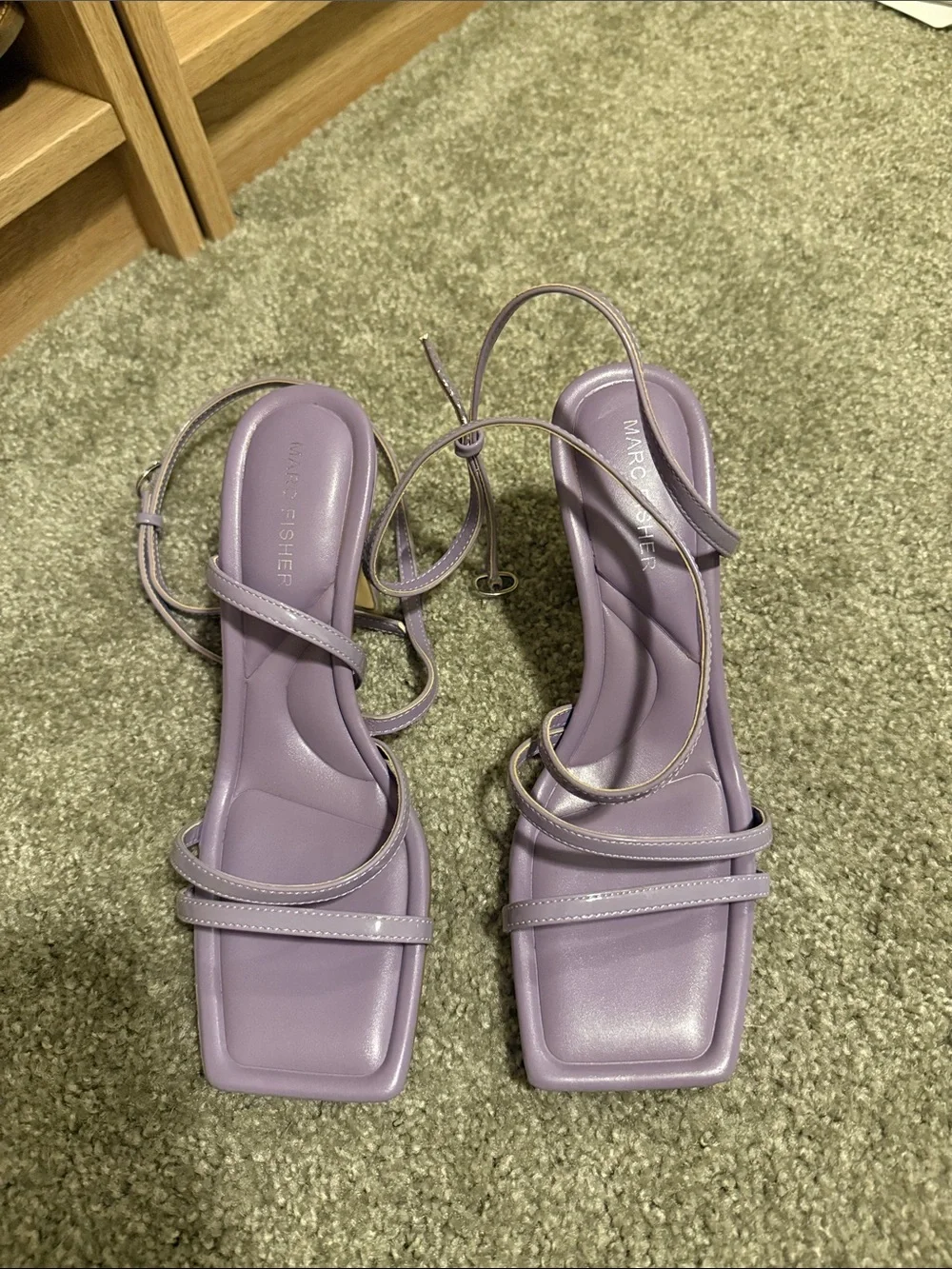 Marc Fisher Lavender Strappy Square-Toe Heel