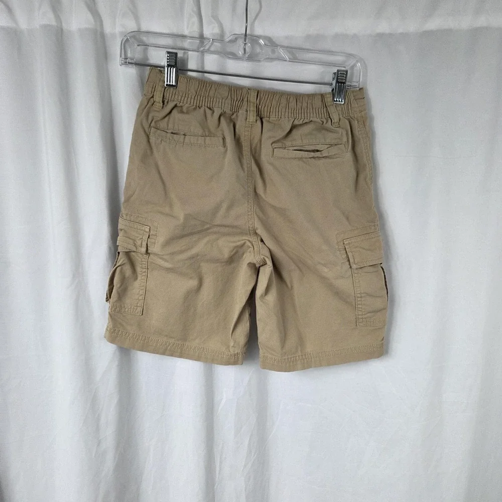 Art Class Shorts Boys 10-12 Beige Cargo Twill Elastic Waist Zip Pockets Casual