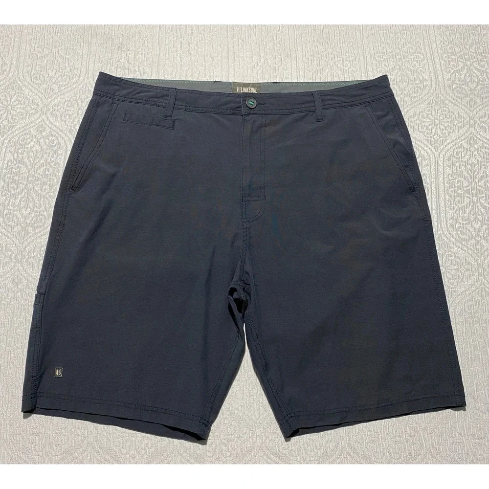 Linksoul Mens Boardwalker Golf Shorts Navy‎ Blue Size 38 LS6511 Hybrid Stretch
