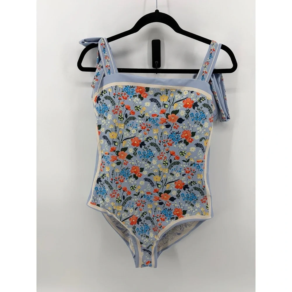 Visual Swim, One PC Swimsuit, Colorful Floral, Reversible, Women Size XL