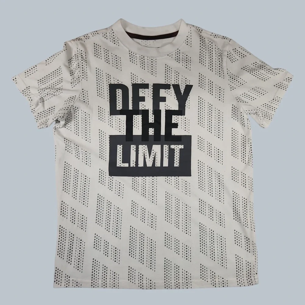 Xersion Boys Size M 10/12 Husky White Defy The Limit Quick Dri Athletic Graphic