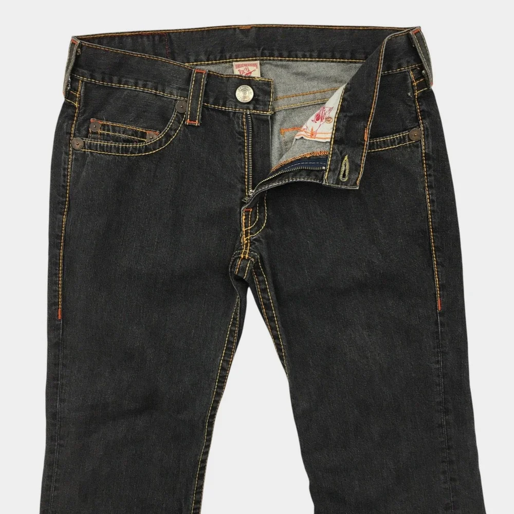 True Religion Bobby Big T Mens Y2K Straight Leg Jeans Made in USA Size 36x33
