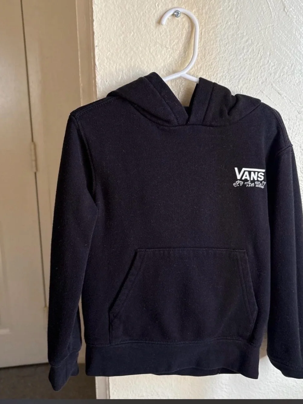 Vans Black Crewneck Hoodie with White Logo