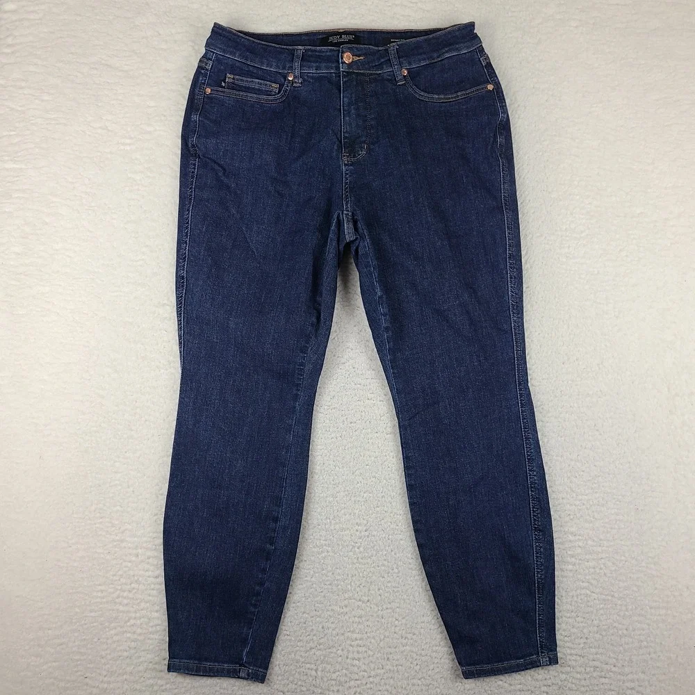 Judy Blue Jeans Womens 14W Blue Skinny Fit Dark Wash Denim JB88894