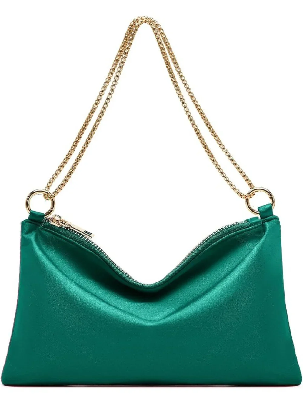 👜Women's Green Evening Handbag Satin Shoulder Bag Cocktail Party Wedding Purse