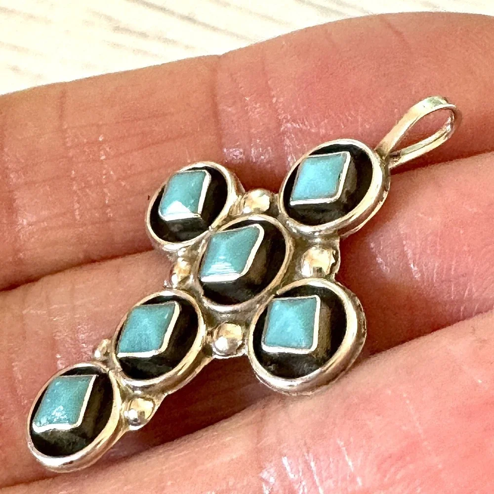 Native American Zuni Indian Turquoise Jewelry beautiful cross