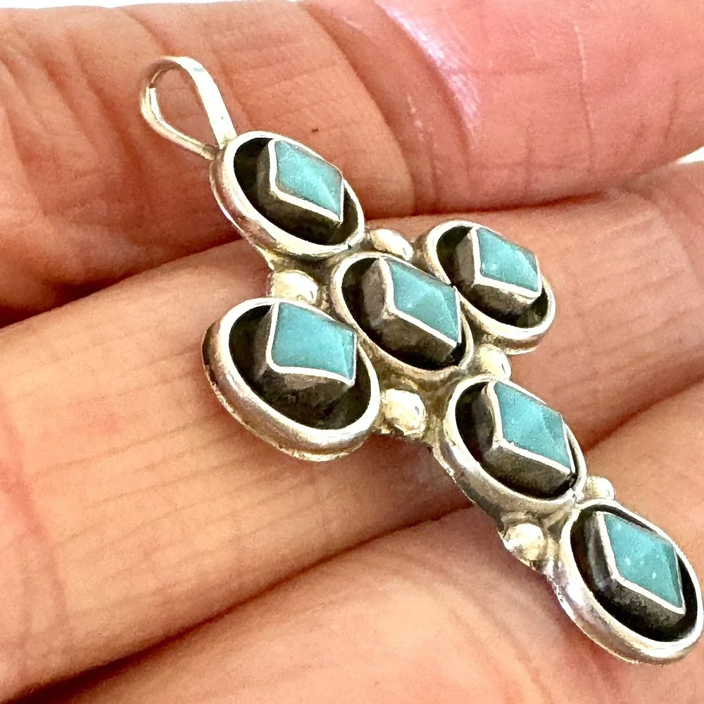 Native American Zuni Indian Turquoise Jewelry beautiful cross