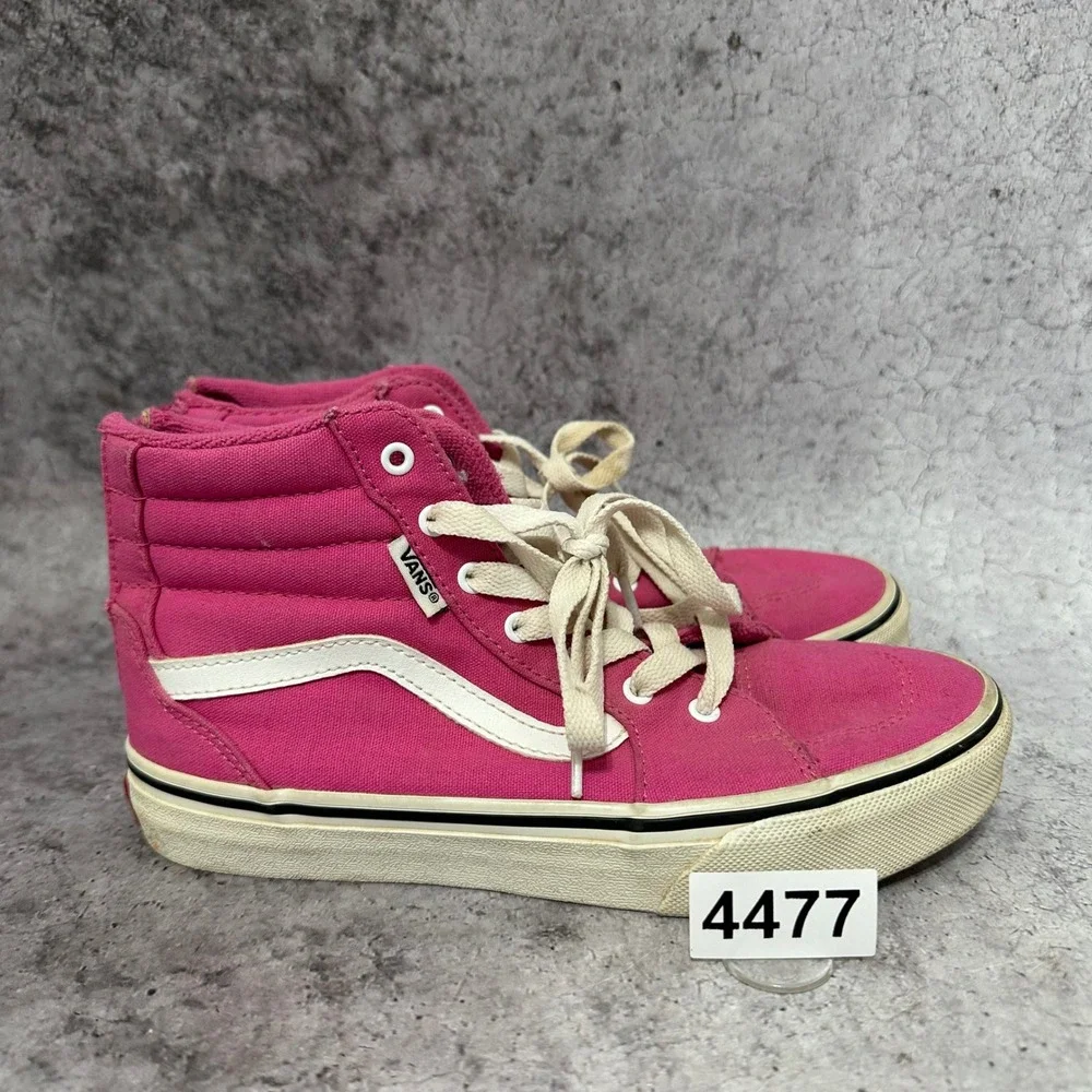 Vans Sk8-Hi Zip Kids Size 3.0 Pink High Top Skate Shoes Canvas Back Zip Sneaker