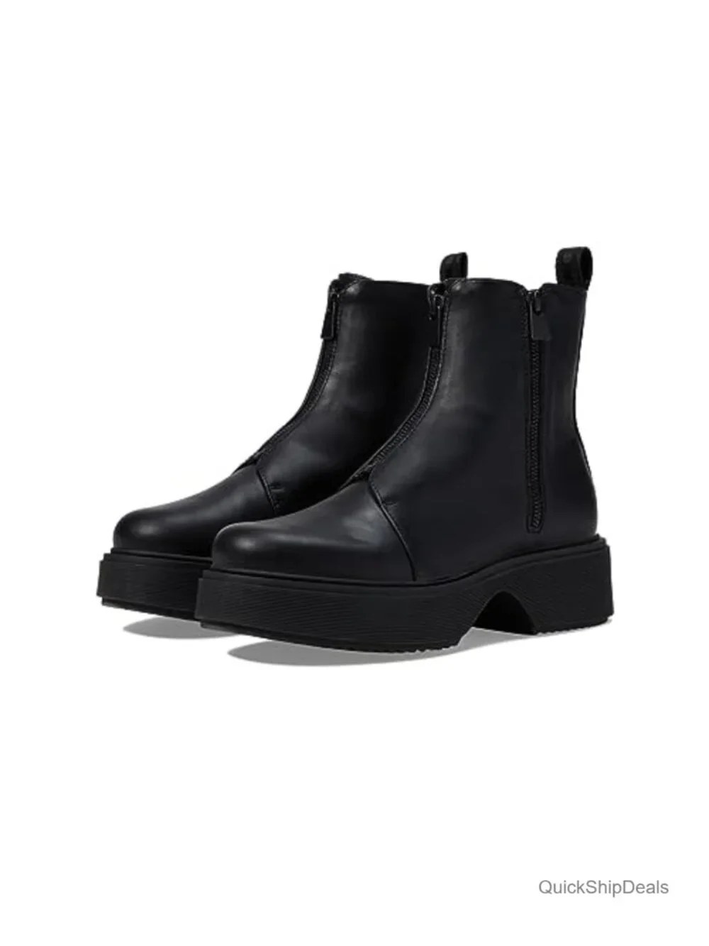Faux Leather Ankle Chelsea Boots with Zipper
