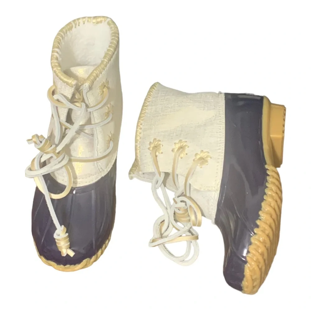 Jack Rogers • Gold‎ Metallic Navy Chloe Duck Boots