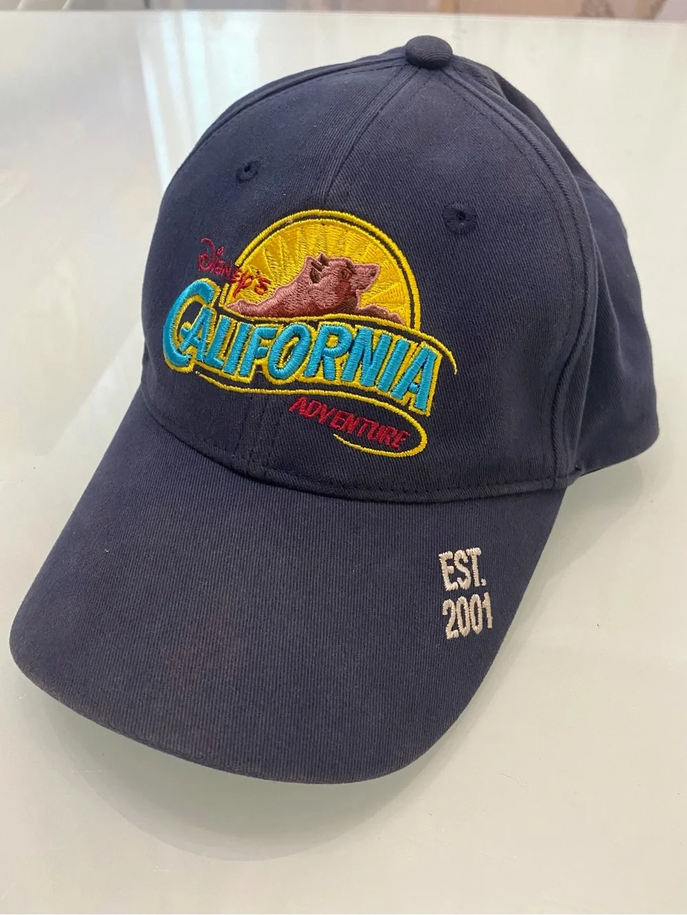 VTG Unisex Disney California Adventure Hat Navy Blue Opening Year Bear Cap