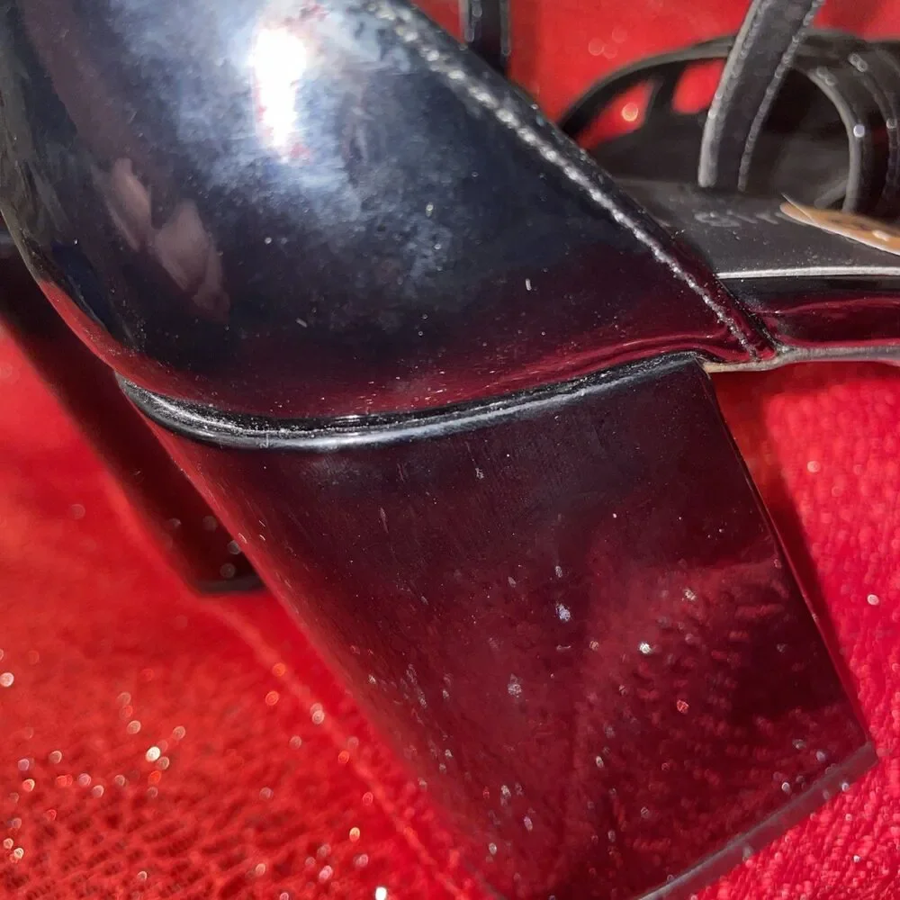 Steve Madden Girls Jana Heeled Sandal 8 Black Patent Block Heel Buckle Oskar