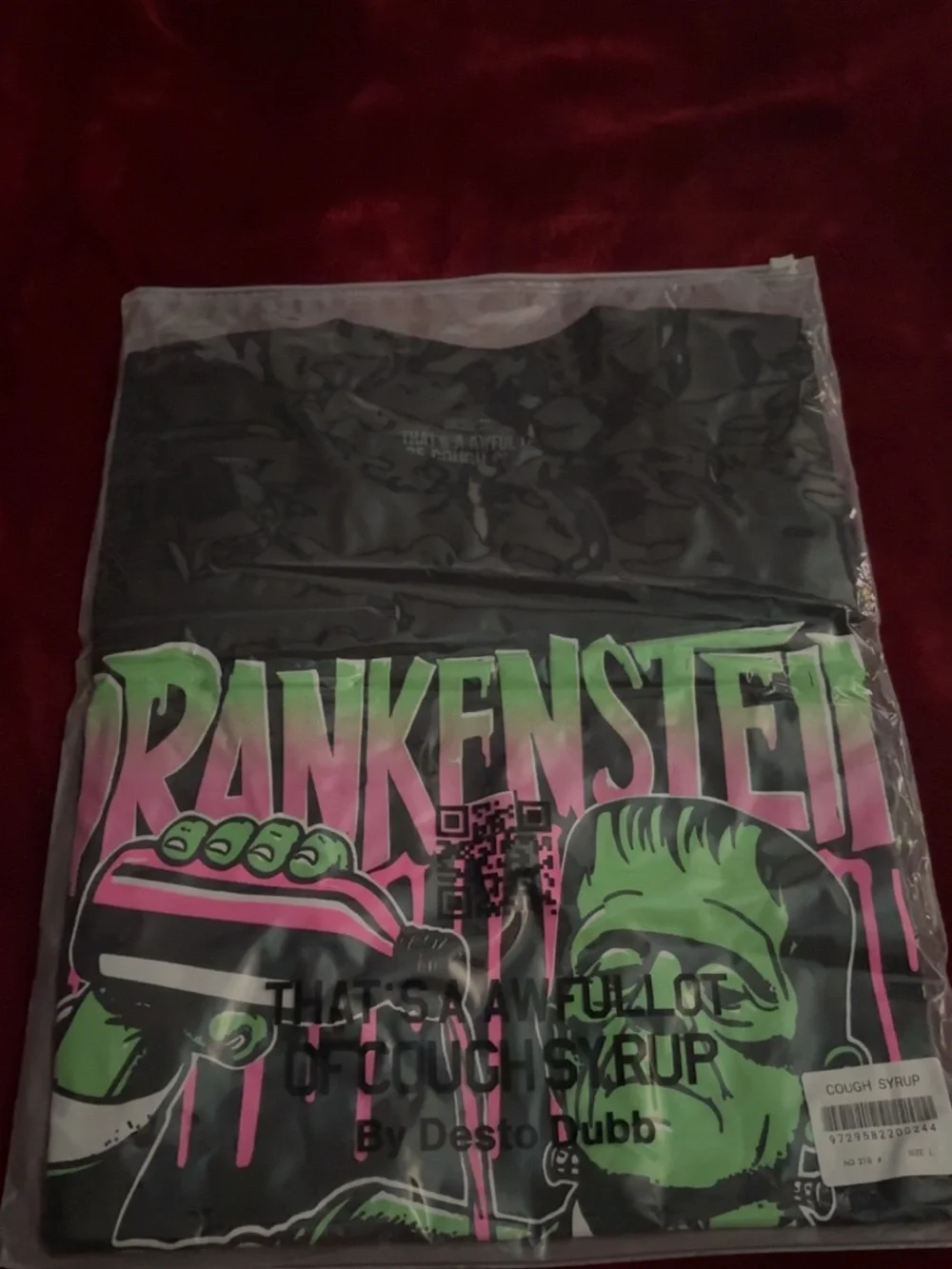 That’s a awful lot of cough syrup T-Shirt - Black with Neon Green & Pink