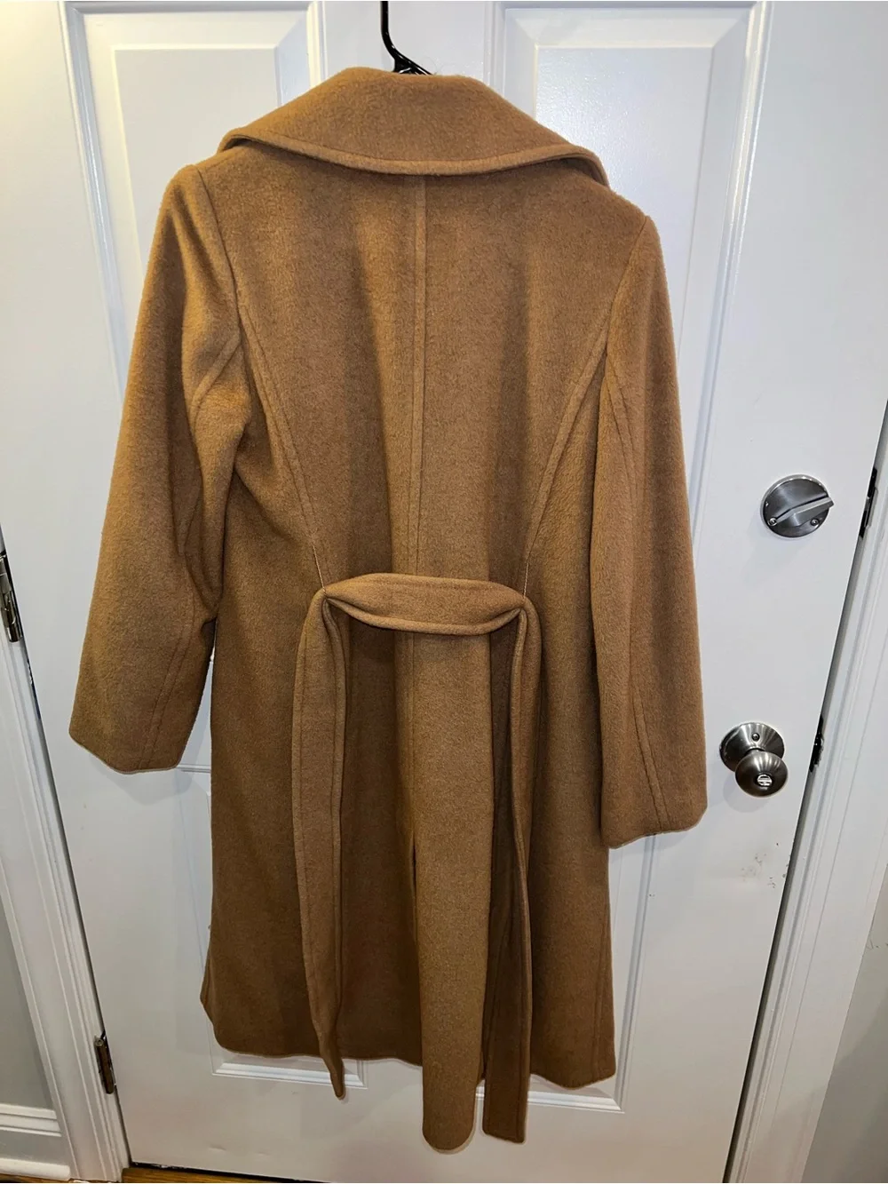 Aritzia Babaton Camel Tan Wool Tie Coat