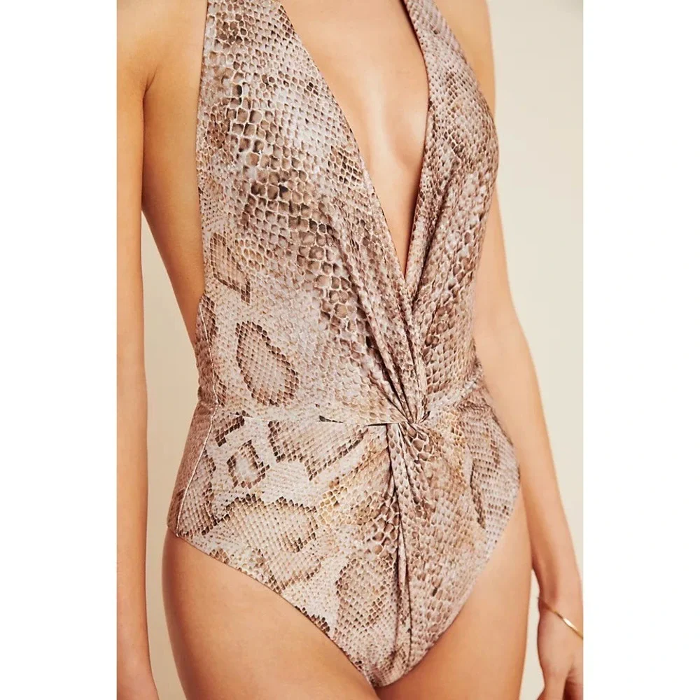 Mara Hoffman Gabriela One Piece Swimsuit,‎ Python Sz L