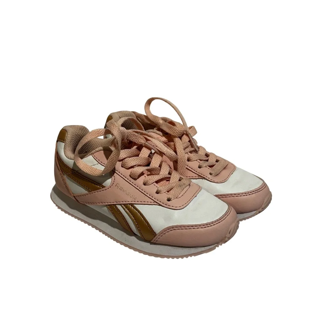 Reebok Royal Classic Jogger 3.0 Kids Sneakers Pink White Gold Sz 11‎ Retro 90's
