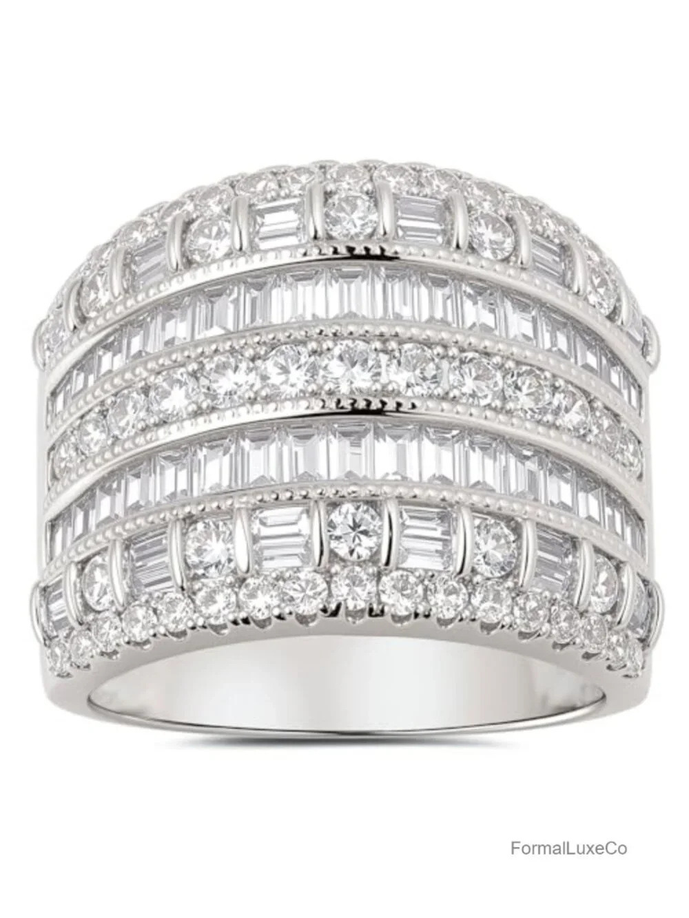 Cubic Zirconia Eternity Stackable Wedding Band Rings for Women