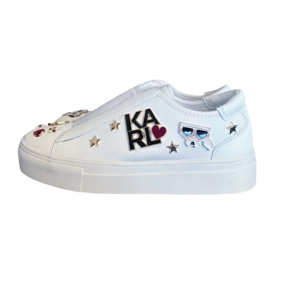New Karl Lagerfeld Paris Caitie slip-on sneakers in bright‎ white