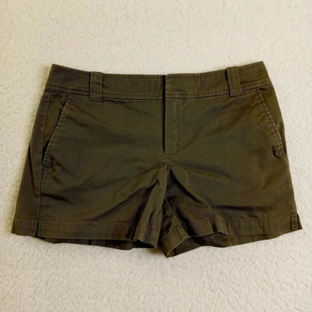 New York & Company Shorts Womens Size 0 Olive Green Khaki‎ Stretch