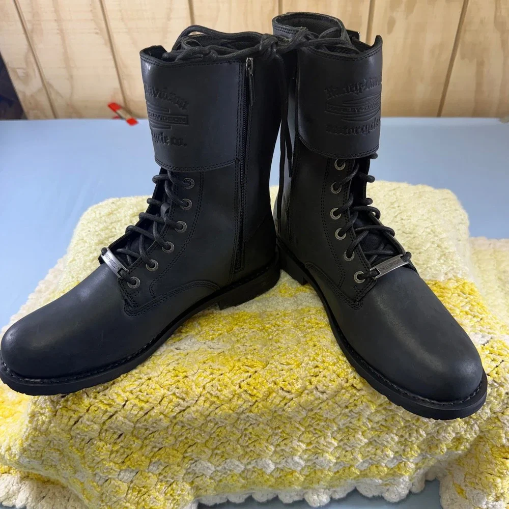 Harley-Davidson Hagerman Mens Black Leather Motorcycle‎ Boots D93873 Size 11.5 M