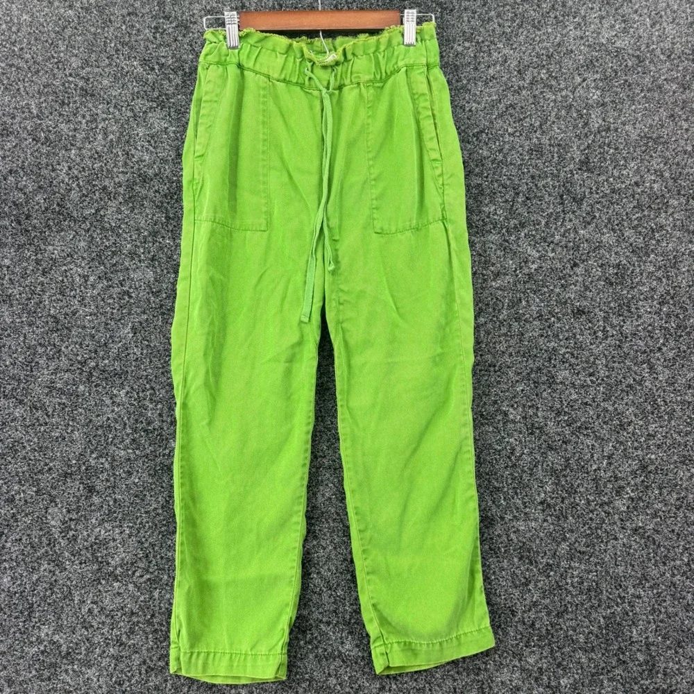 KUT from the Kloth Lime Green Lyocell Drawstring Paperbag Pants XS KB45601M