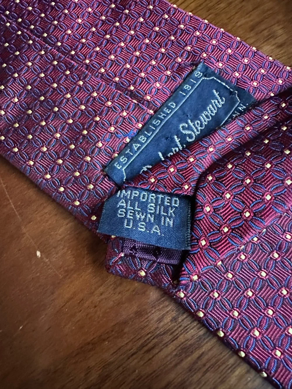 Robert Stewart burgundy tie
