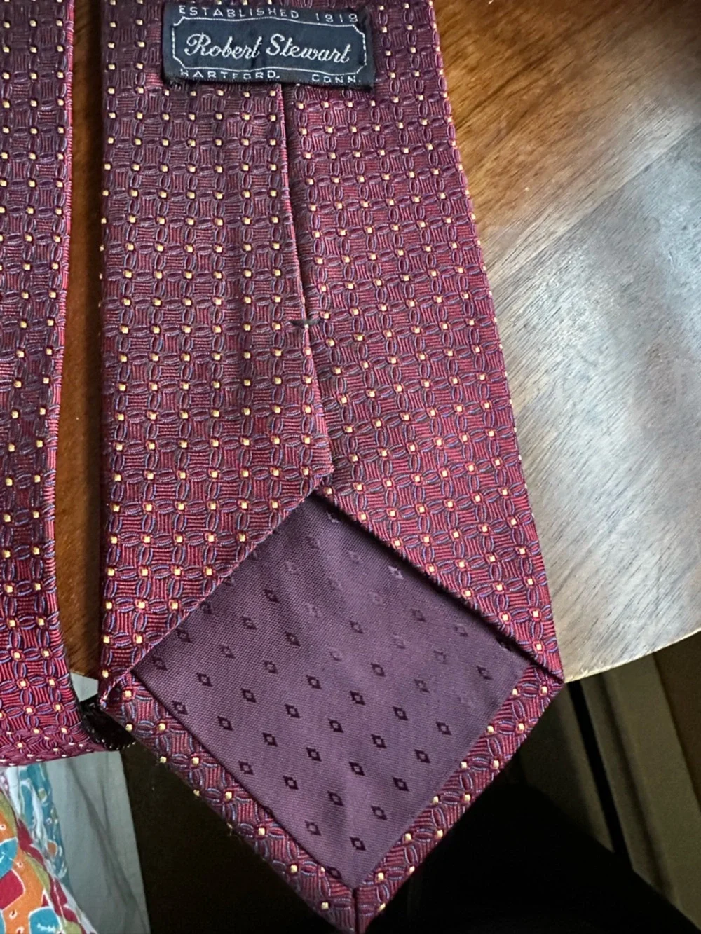Robert Stewart burgundy tie