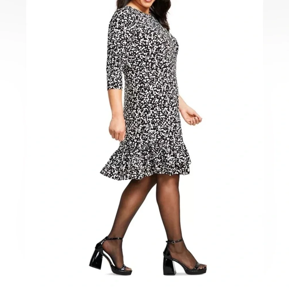 Tommy Hilfiger Women's Floral Print Shift Dress with Hem Ruffle size 20W NWT