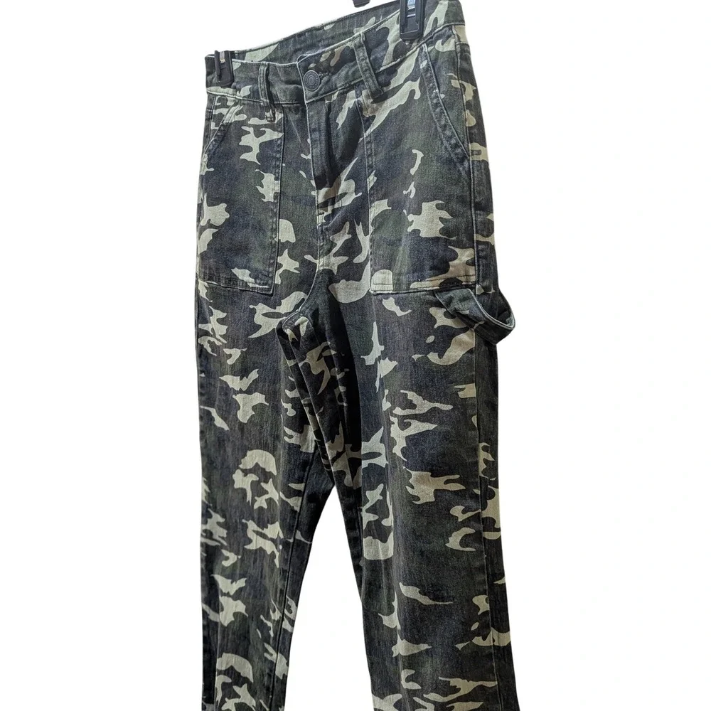 Royally For‎ Me Womens Camo Utility Jogger Jeans Hammer Loop Casual Chic Size 6