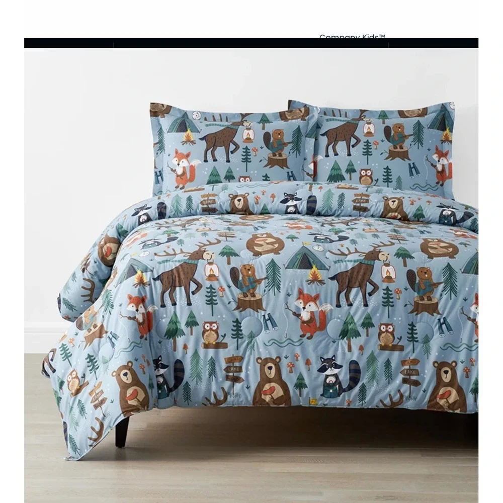 COMPANY KIDS ANIMAL CAMPERS‎ TWIN COMFORTER SET NWT-(COMFORTER WITH 1 SHAM)