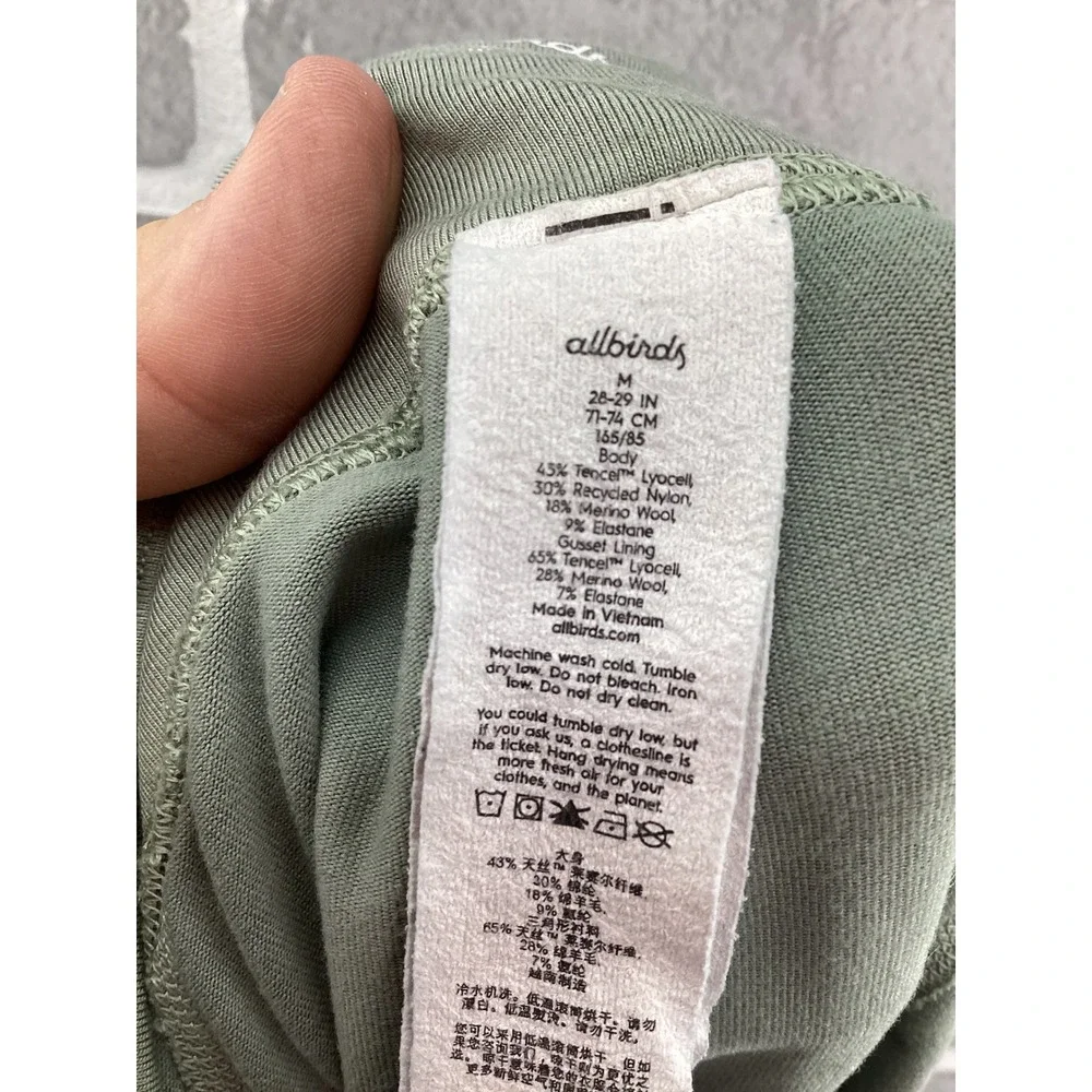 Allbirds Natural Legging Capri Sage Green Merino Wool Blend Size M Activewear