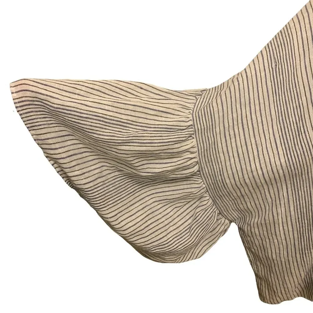 Universal‎ Thread Kimono / Cardigan Lightweight Linen Blend Striped Open Front