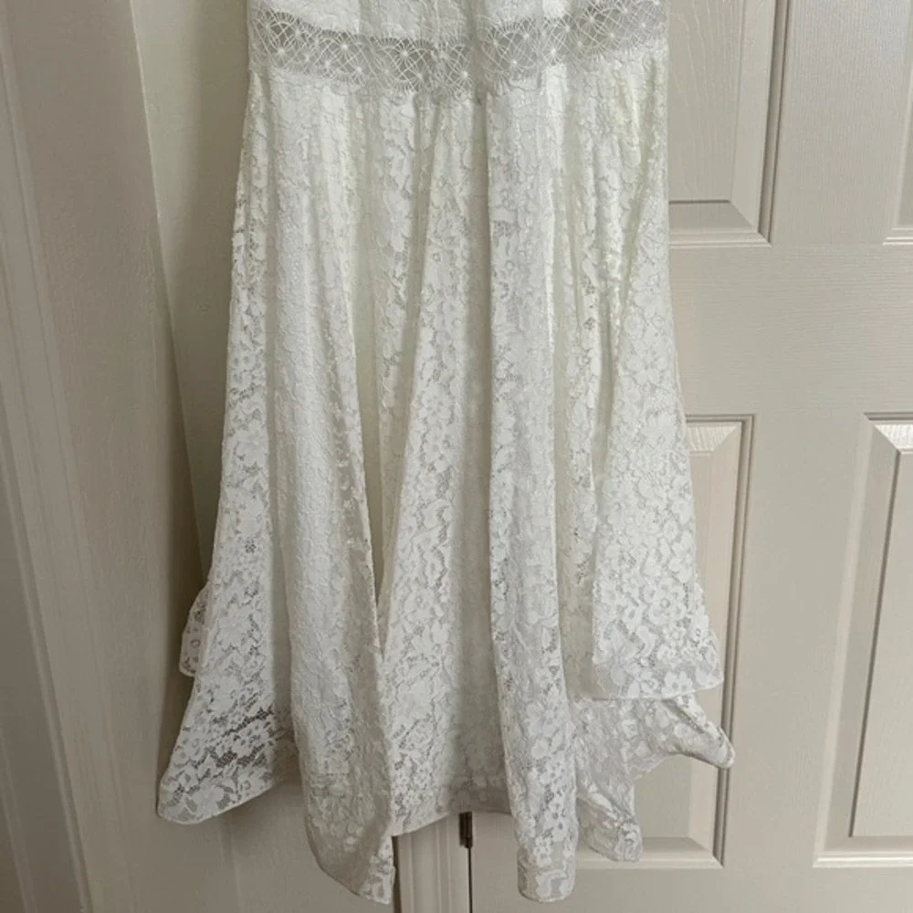 Galina White Lace Illusion V Neck Sleeveless‎ Mermaid Wedding Dress WG3950
