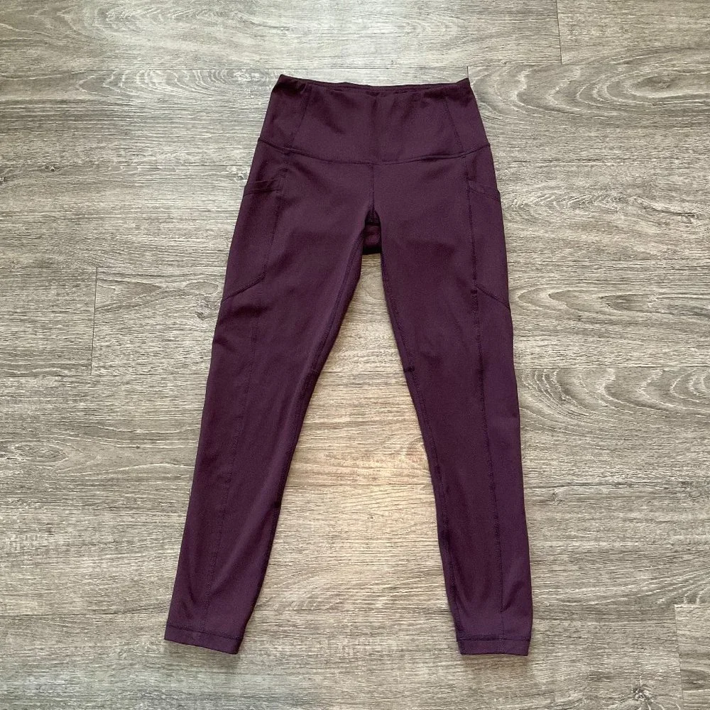 Yogalicious Lux High Waist Dark Cherry Leggings‎ Size XS Pockets