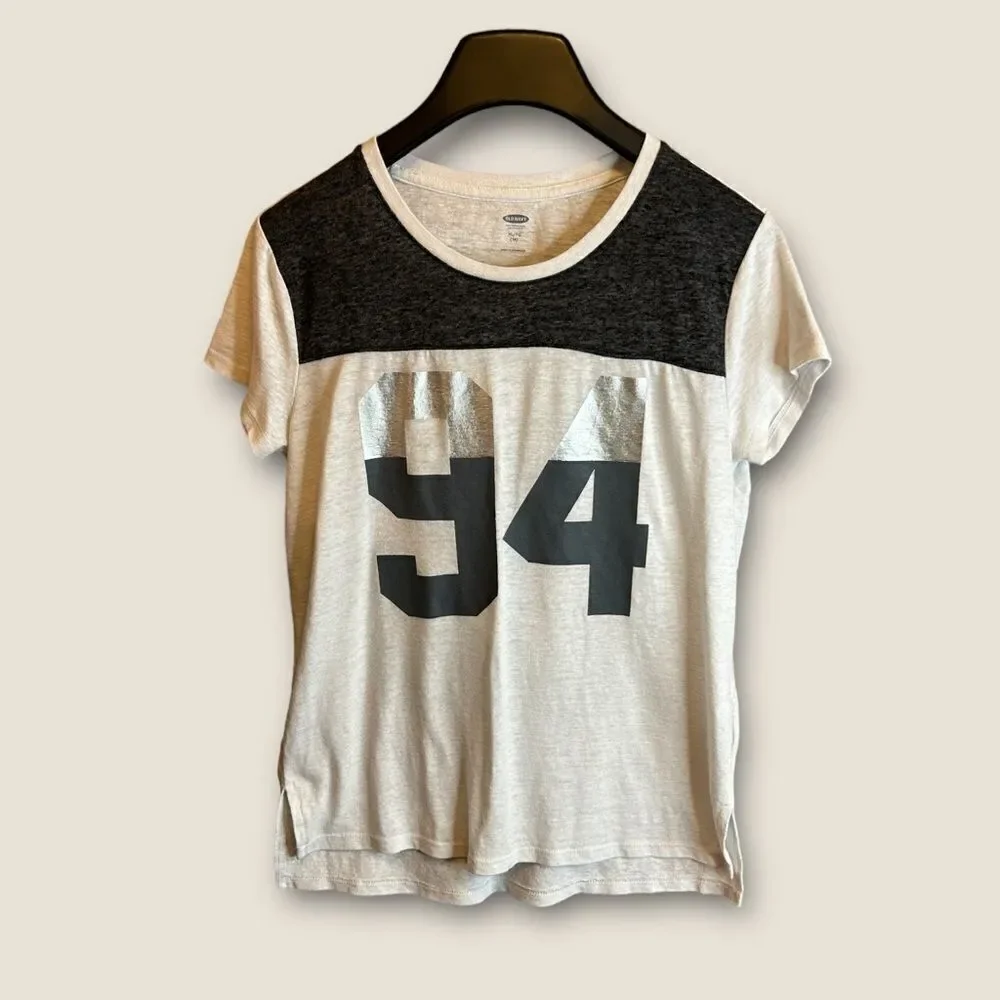 5 for $25🔥Old Navy‎ White Linen Blend Football T-Shirt XL (14)