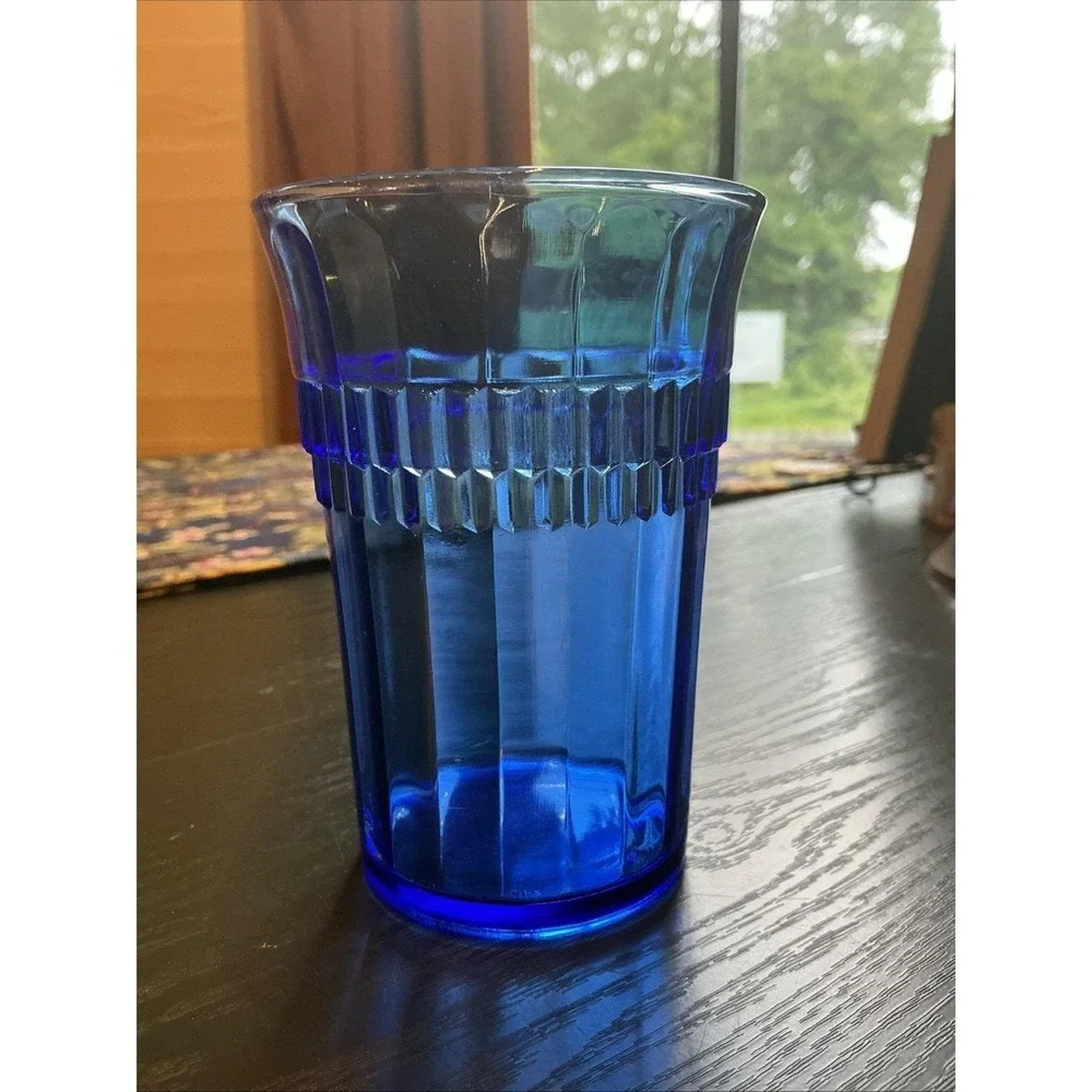 Vintage Anchor Hocking Roulette Cobalt‎ Blue 4.25