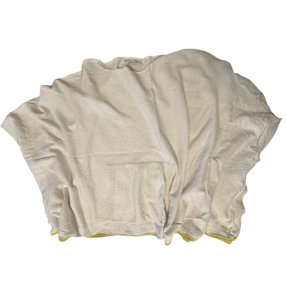 Prana Cream‎ Sweater Poncho OS Cashmere Blend Kangaroo Pocket Slouchy Spring