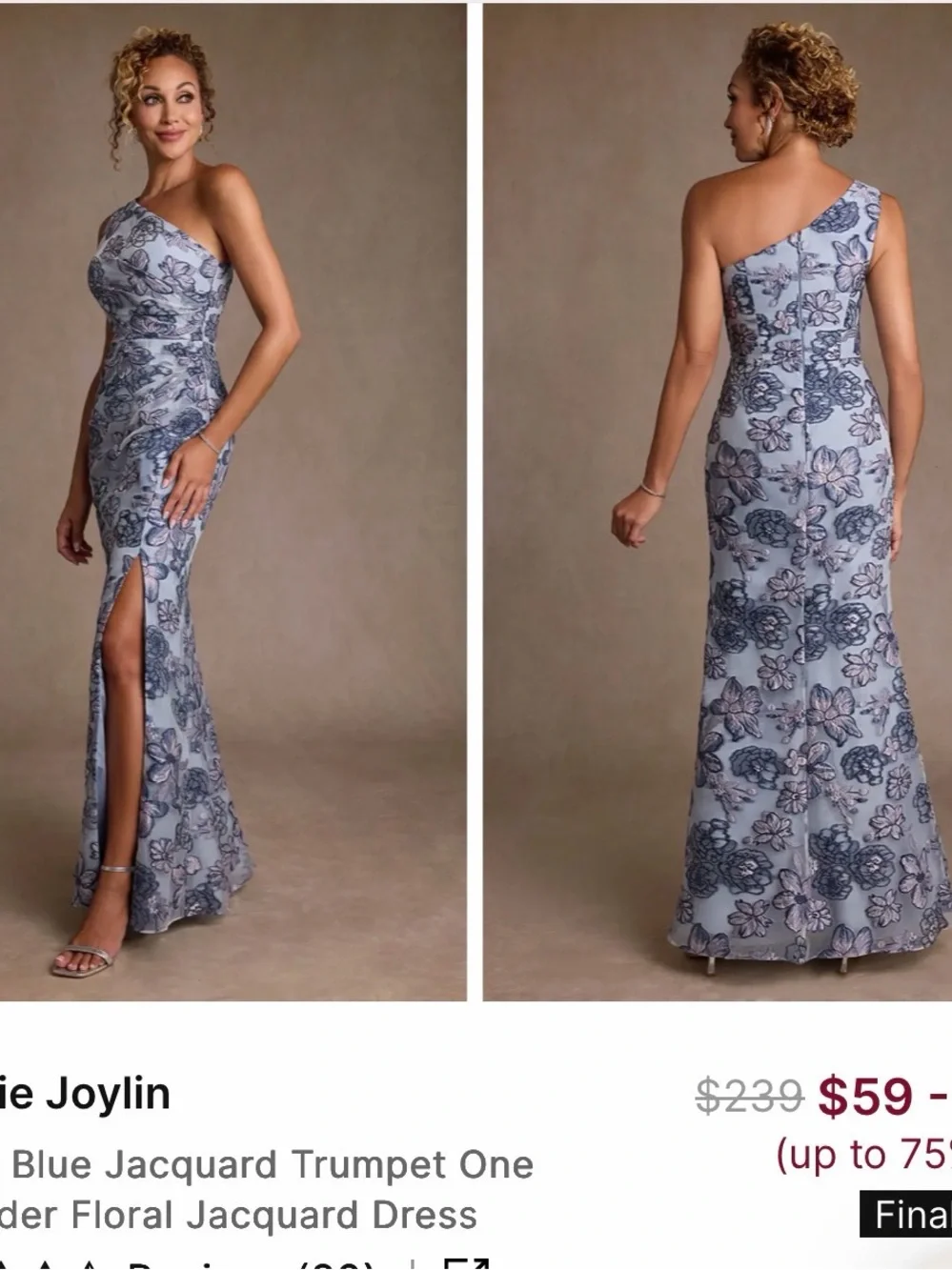 Azazie one shoulder