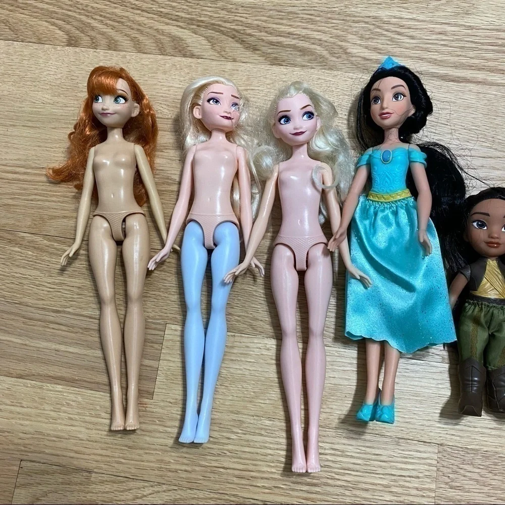 Disney Doll Bundle Anna Elsa Raya Jasmine Kids Toy