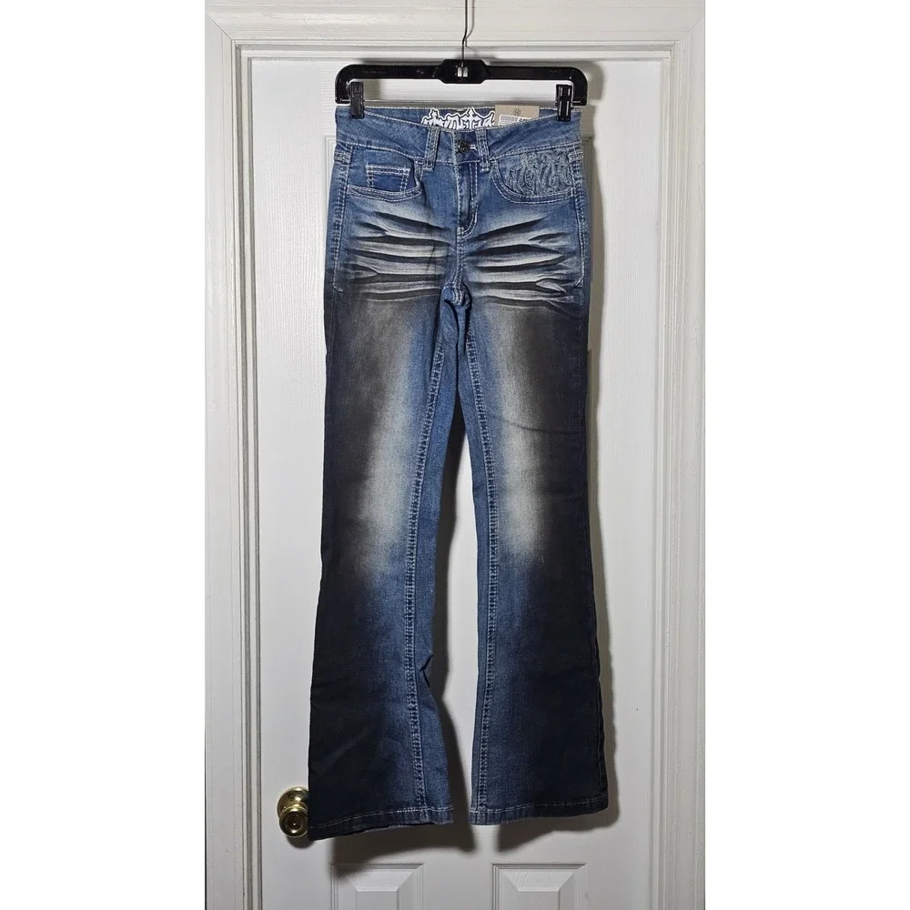 Ninth‎ Hall Alyssa Wings Rider Jeans Size 0 Light Blue Wash Mid Rise Bootcut