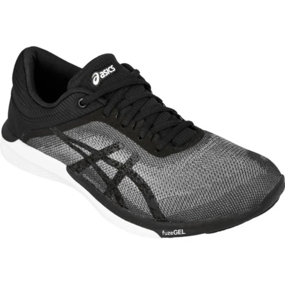 Asics FuzeX Rush FuzeGEL Black Grey Lace Up‎ Running Sneakers Size 9.5