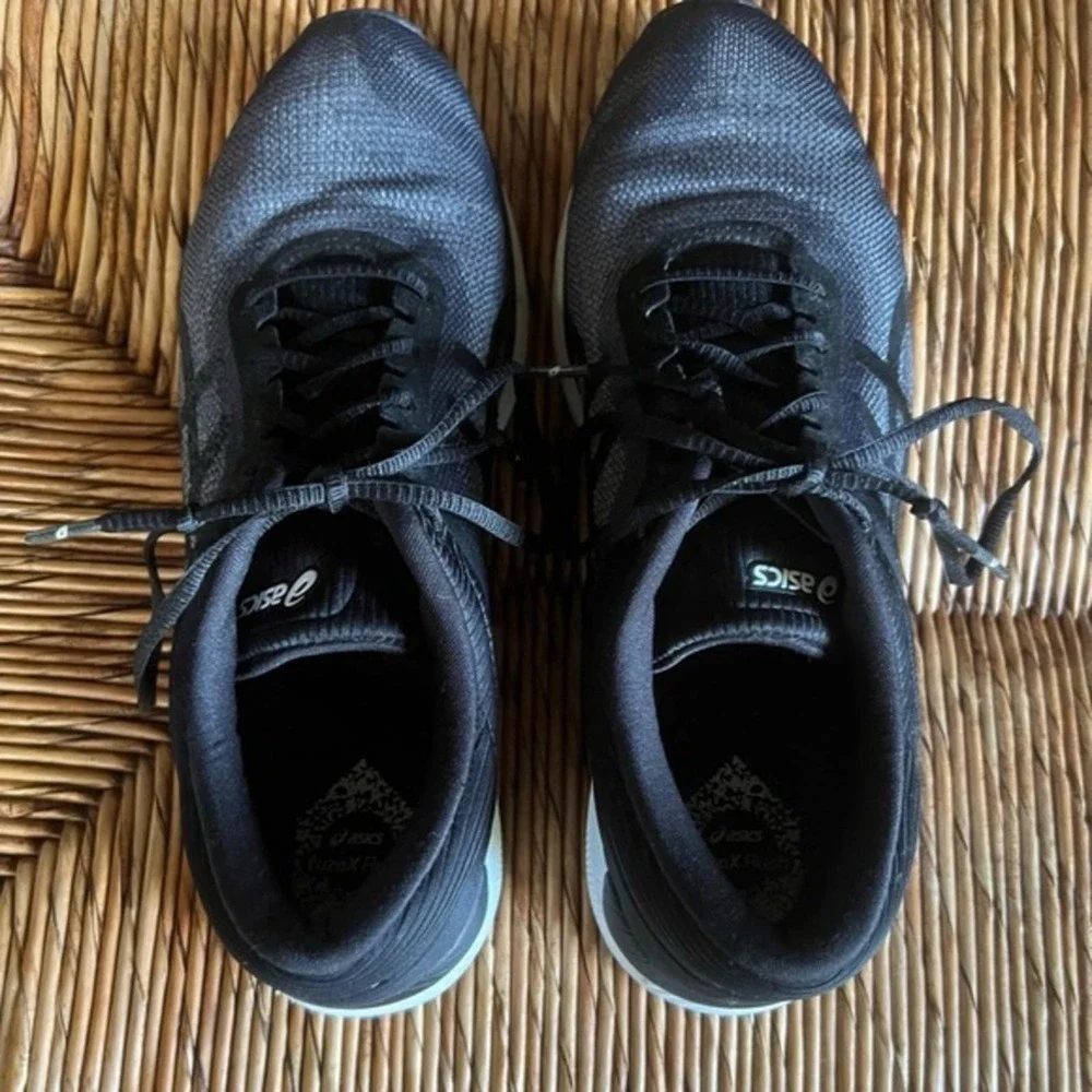 Asics FuzeX Rush FuzeGEL Black Grey Lace Up‎ Running Sneakers Size 9.5