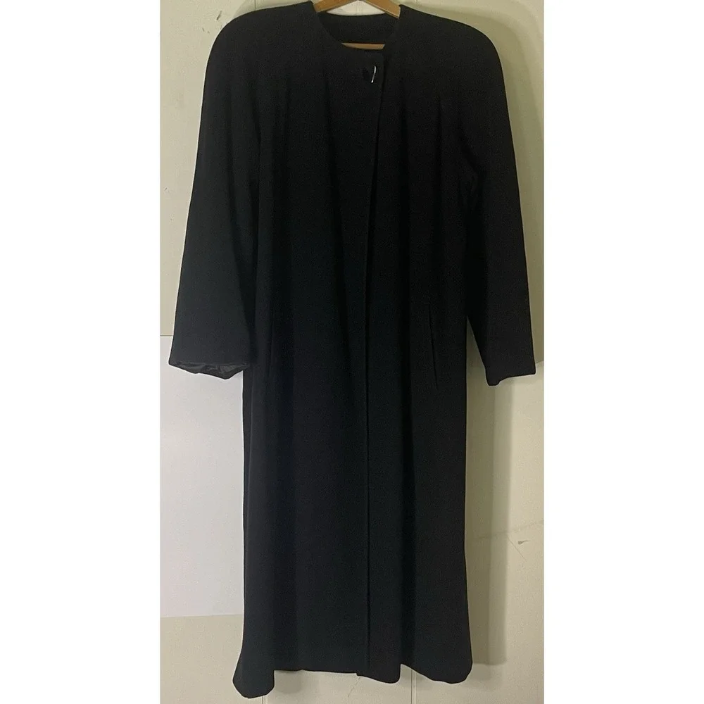 Vintage Saks Fifth Avenue Regency Cashmere Wool‎ Black Coat Womens Size 12