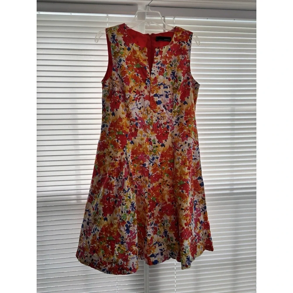 Chetta B Sleeveless Floral Dress Size 10 Fit & Flare‎ Zip Lined Summer Sundress