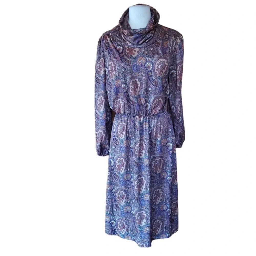 Vintage Anthony Richards‎ Multi-Color, Cowl Neck Dr