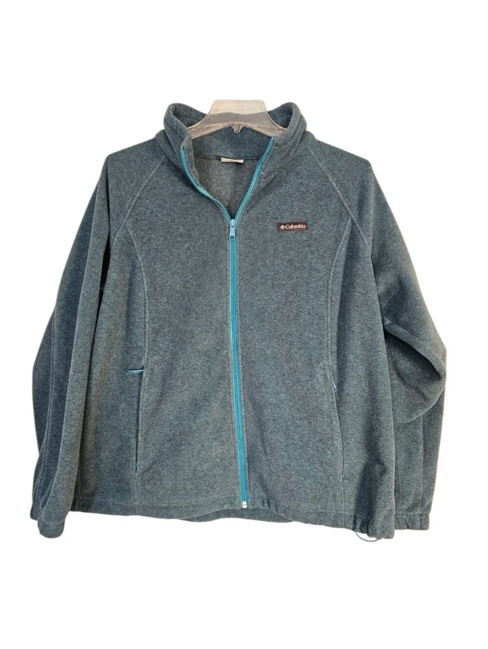 Columbia Zipper Fleece Jacket Blue Green Women's Size 2X‎